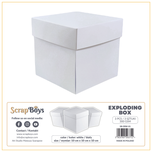SCRAPBOYS EXPLODING BOX - WHITE