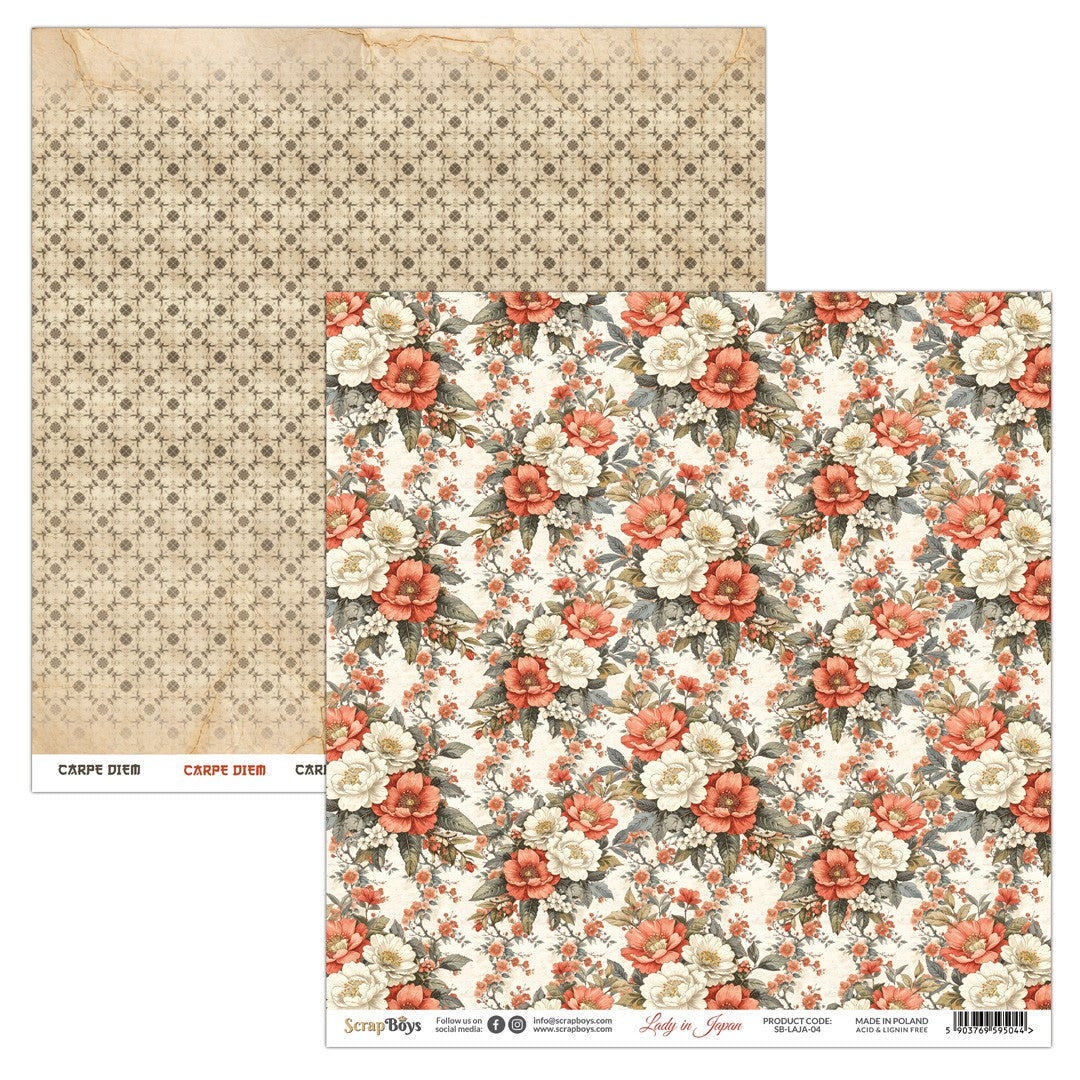 LADY IN JAPAN 12 X 12 SINGLE PAPER SHEET 10PK LAJA 04