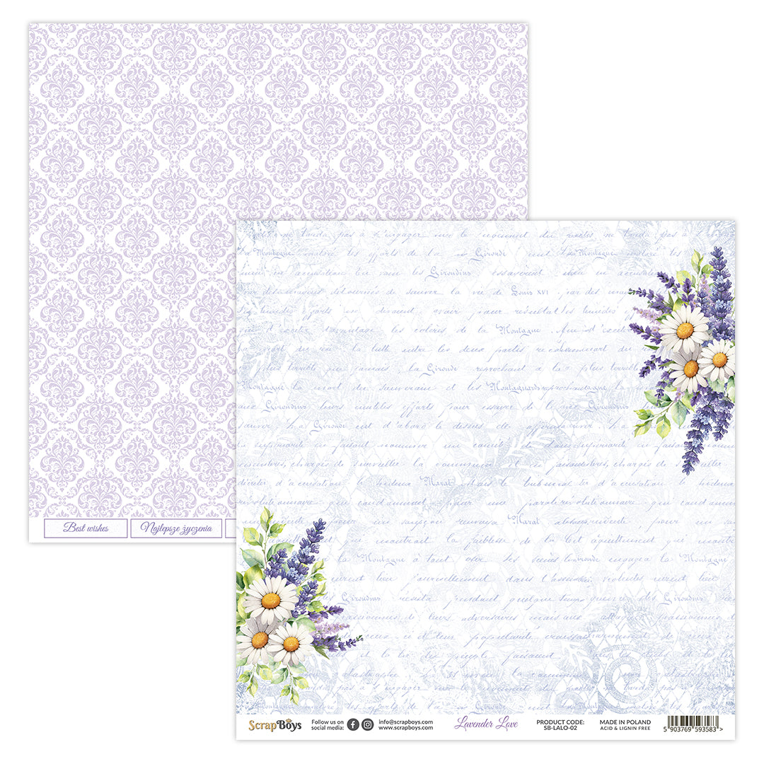 LAVENDER LOVE 12 X 12 SINGLE PAPER SHEET 10PK LALO- 02