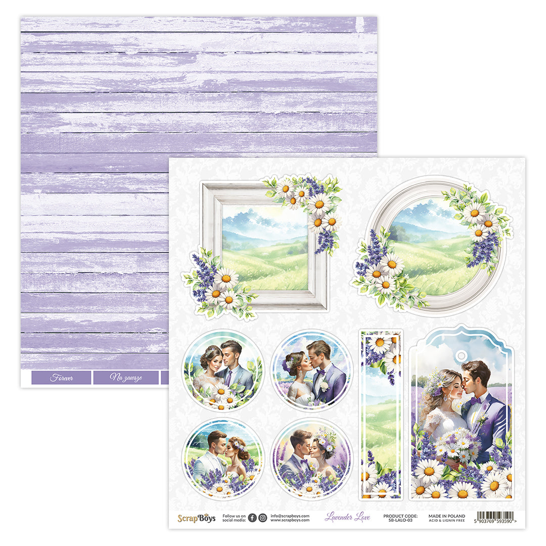 LAVENDER LOVE 12 X 12 SINGLE PAPER SHEET 10PK LALO- 03