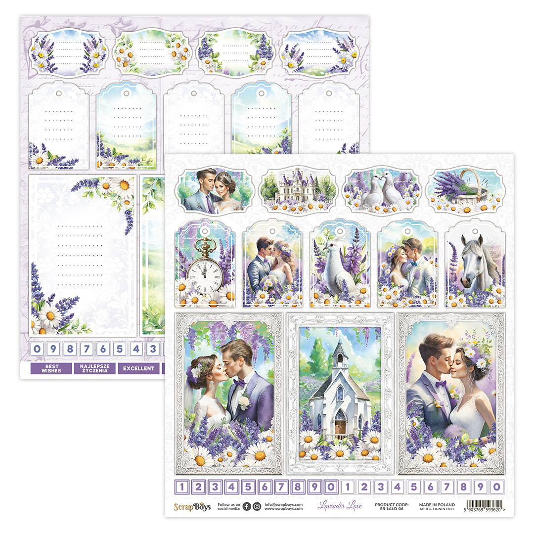 LAVENDER LOVE 12 X 12 SINGLE PAPER SHEET 10PK LALO- 06