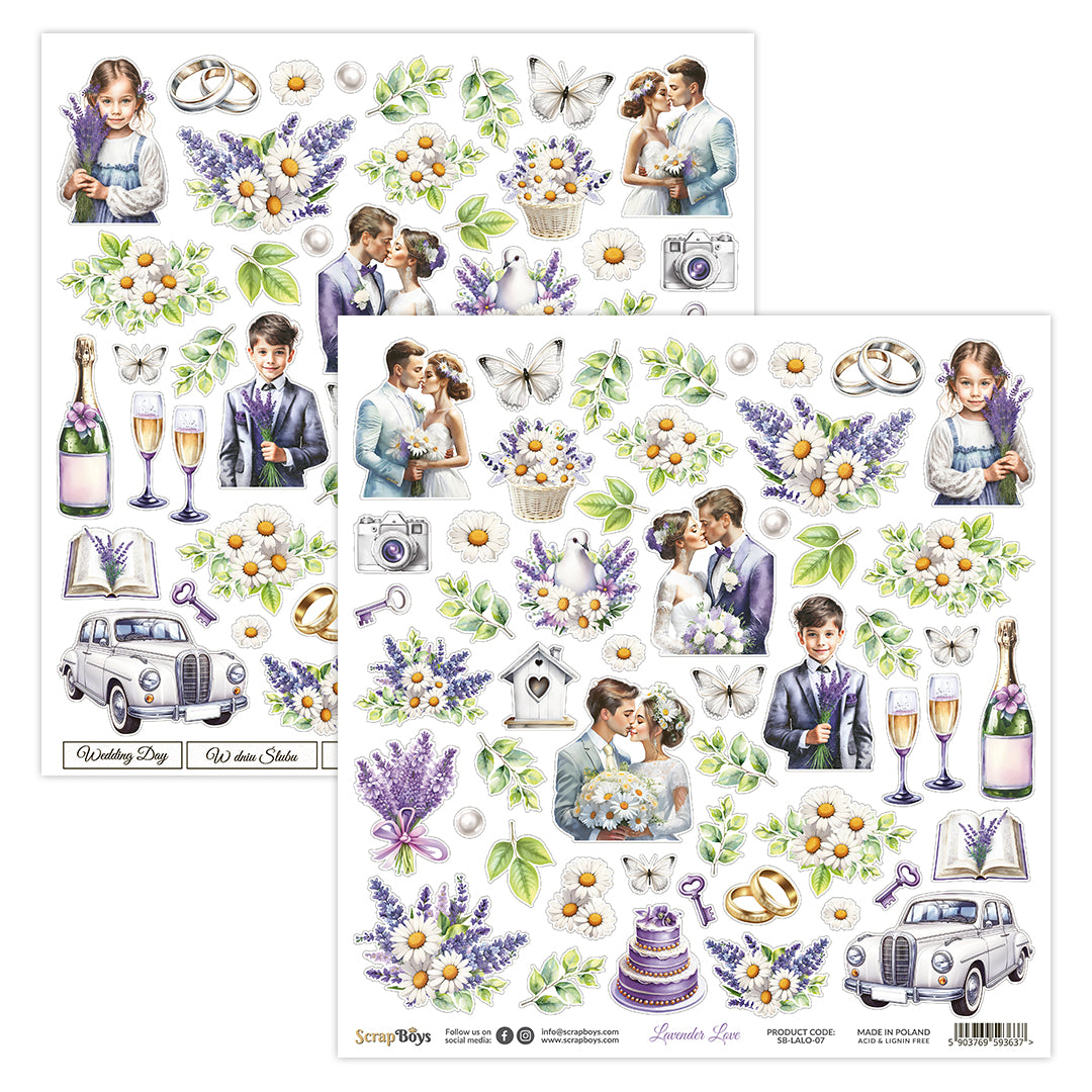 LAVENDER LOVE 12 X 12 SINGLE PAPER SHEET 10PK LALO - 07
