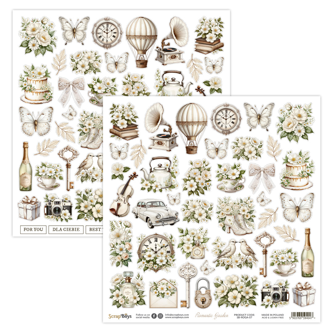 ROMANTIC GARDEN 12 X 12 SINGLE PAPER SHEET 10PK ROGA - 07