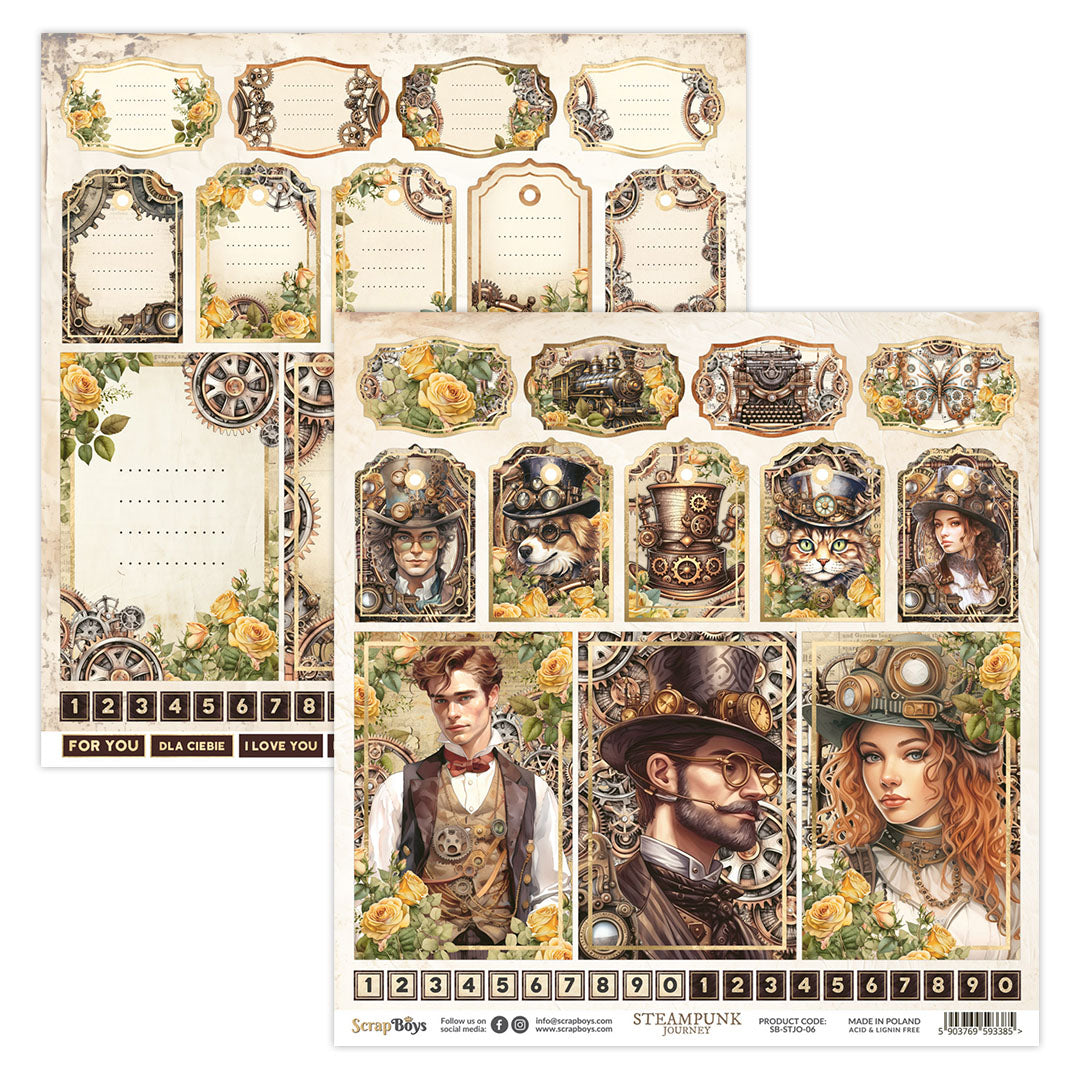 STEAMPUNK JOURNEY 12 X 12 SINGLE PAPER SHEET 10PK STJO- 06