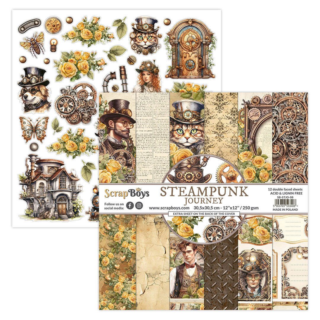 STEAMPUNK JOURNEY 12 X 12 PAPER SET STJO- 08
