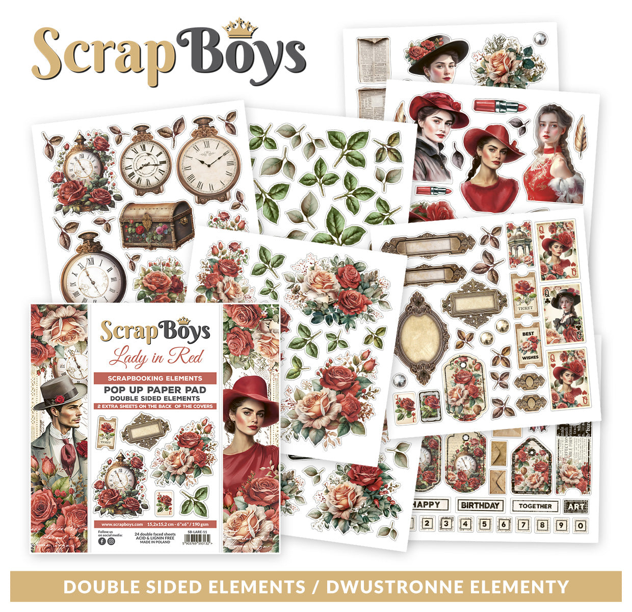 LADY IN RED POP UP PAPER PAD 6 X 6IN LARE - 11