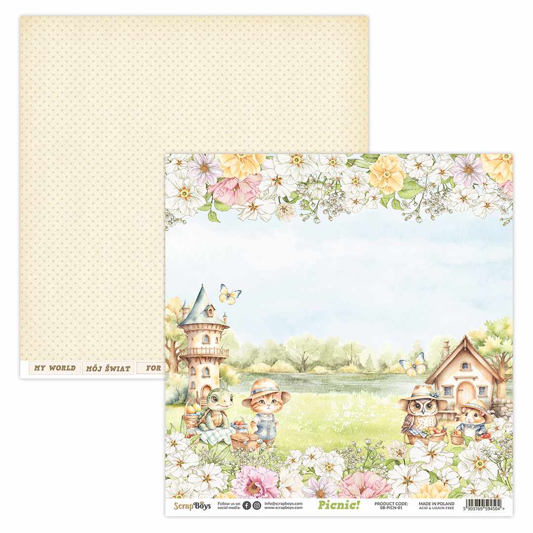 PICNIC 12 X 12 SINGLE PAPER SHEET 10PK PICN 01