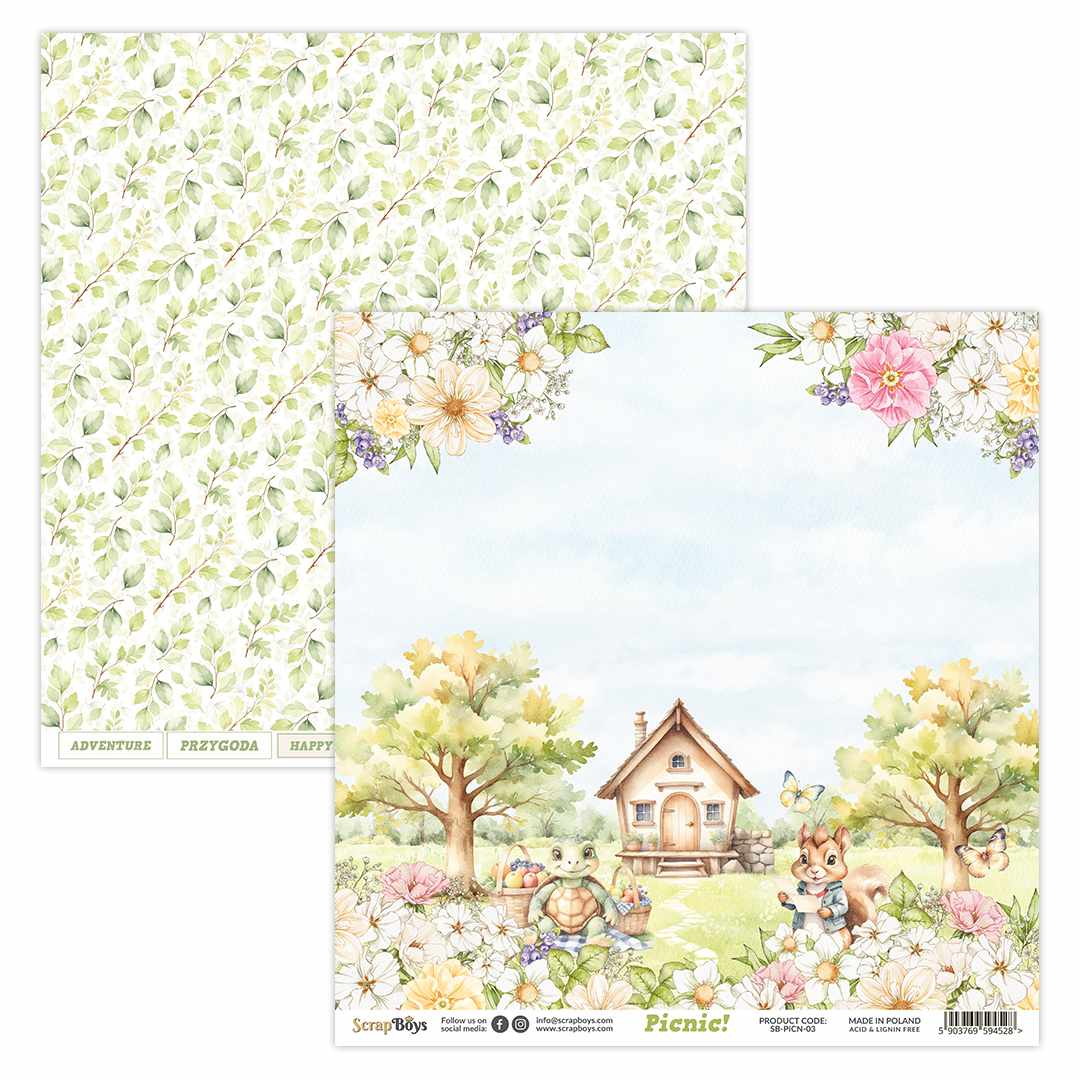 PICNIC 12 X 12 SINGLE PAPER SHEET 10PK PICN 03