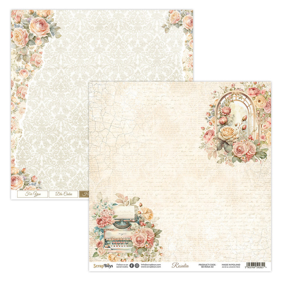 ROSALIA 12 X 12 SINGLE PAPER SHEET 10PK ROSA -02