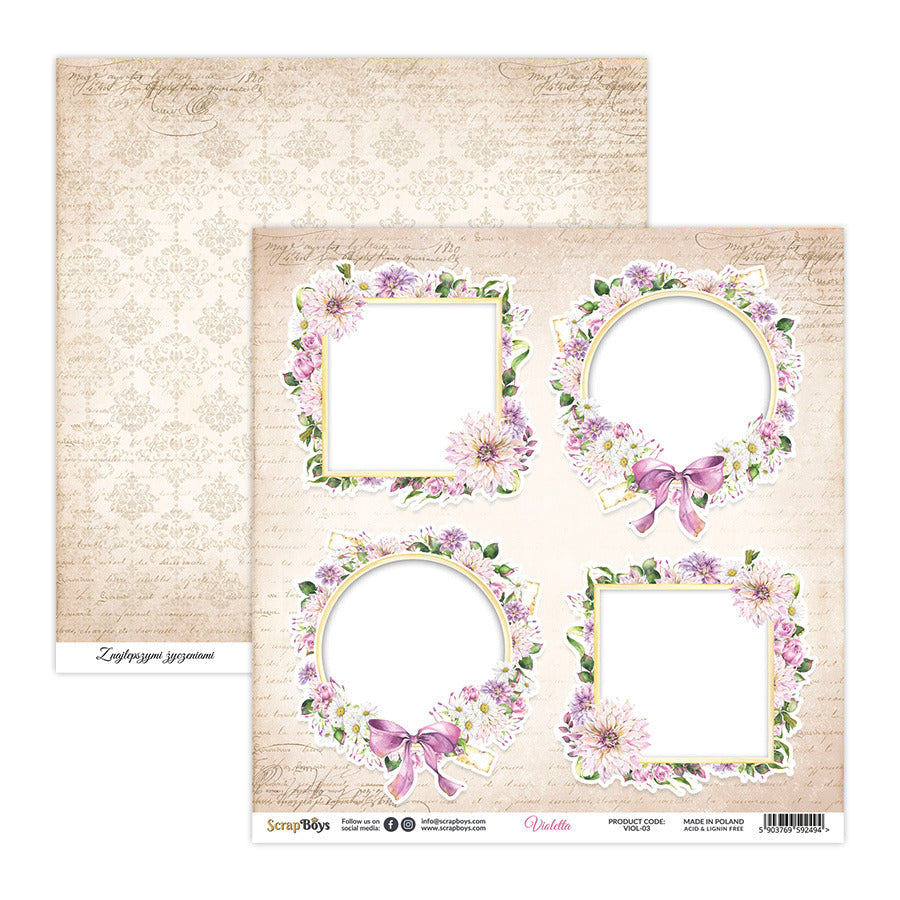 VIOLETTA 12 X 12 SINGLE PAPER SHEET 10PK VIOL- 03