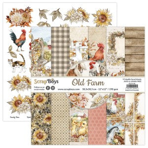 OLD FARM 12" X 12"  PAPER SET OLFA 08