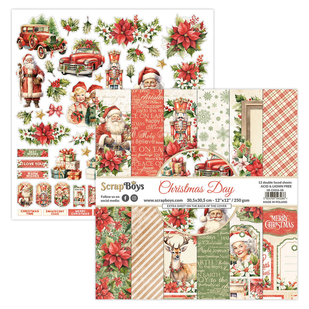 CHRISTMAS DAY 12 X 12 PAPER SET CHDA-  08