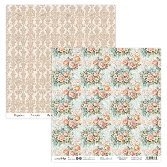 ELIZABETH  12 X 12 SINGLE PAPER SHEET 10PK  ELIZ - 04