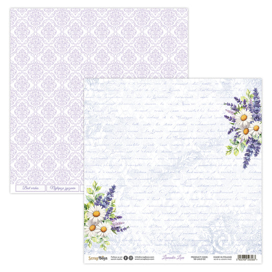 LAVENDER LOVE  12 X 12 SINGLE PAPER SHEET 10PK  LALO- 02