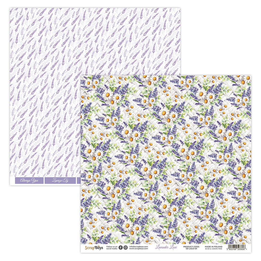 LAVENDER LOVE  12 X 12 SINGLE PAPER SHEET 10PK  LALO- 04