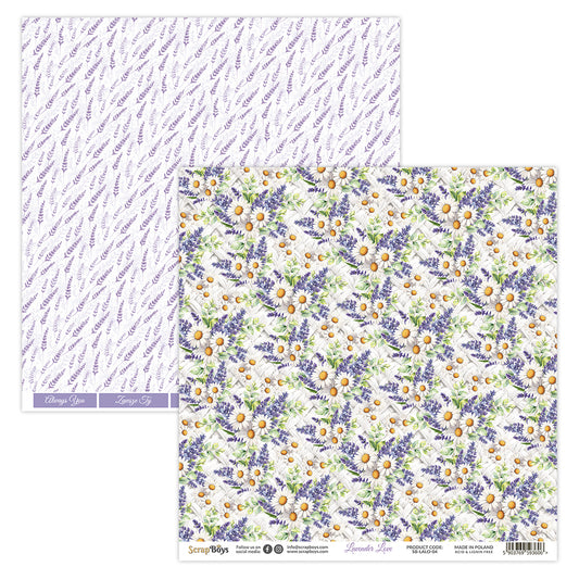 LAVENDER LOVE  12 X 12 SINGLE PAPER SHEET 10PK  LALO- 04