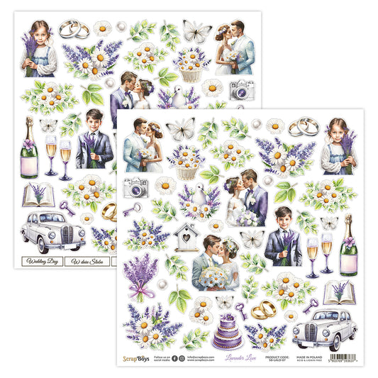 LAVENDER LOVE  12 X 12 SINGLE PAPER SHEET 10PK LALO - 07