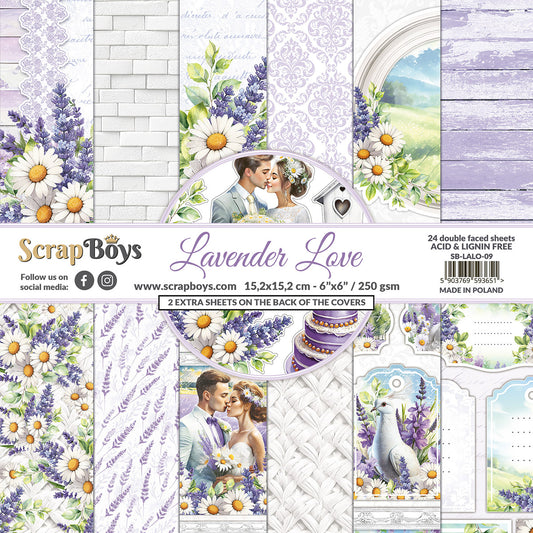 LAVENDER LOVE  6 X 6IN PAPER PAD 15.2 X 15.2CM LALO-  09