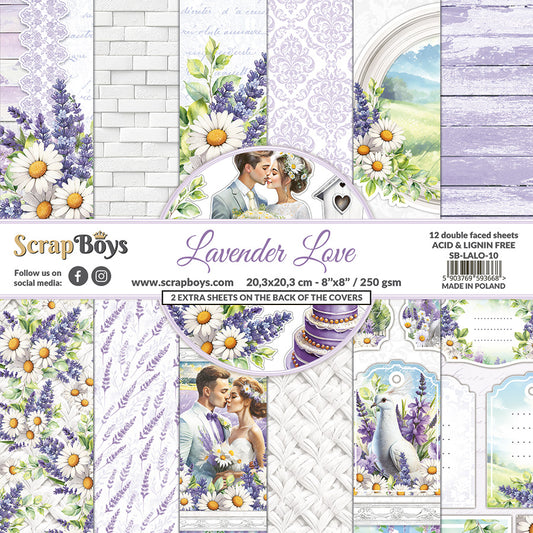 LAVENDER LOVE  8 X 8IN PAPER PAD 20.3 X 20.3CM LALO - 10