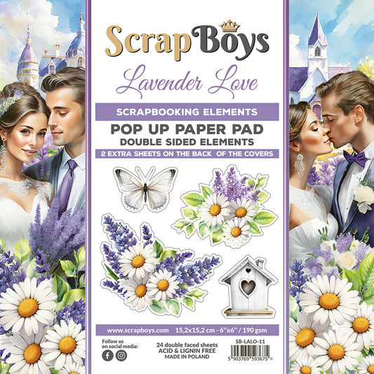 LAVENDER LOVE  POP UP PAPER PAD 6" X 6"  LALO- 11