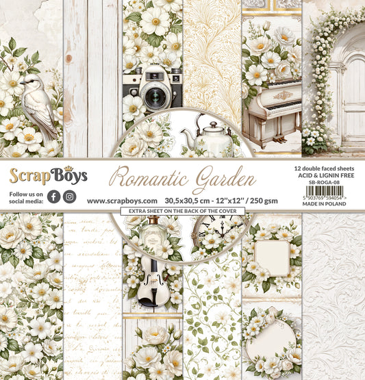 ROMANTIC GARDEN  12 X 12 PAPER SET  ROGA- 08