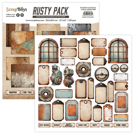 RUSTY PACK 30CM X 30CM PAPER SET RUPA  08