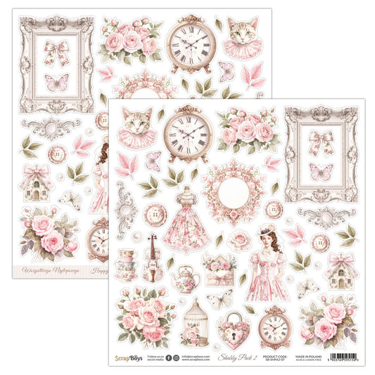 SHABBY PACK2  12 X 12 SINGLE PAPER SHEET 10PK  SHPC2 07