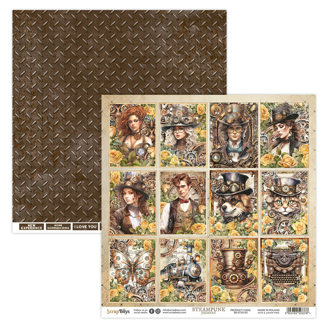 STEAMPUNK JOURNEY  12 X 12 SINGLE PAPER SHEET 10PK  STJO- 05