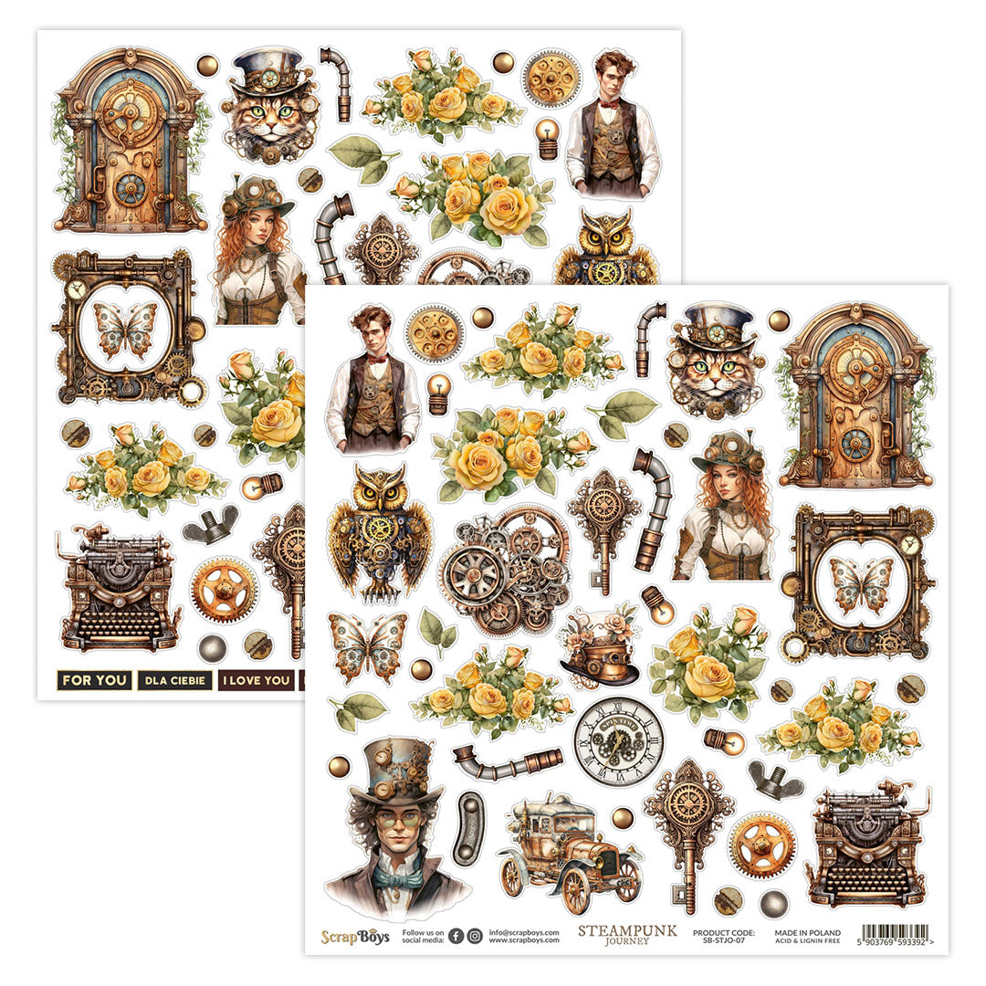 STEAMPUNK JOURNEY  12 X 12 SINGLE PAPER SHEET 10PK STJO - 07