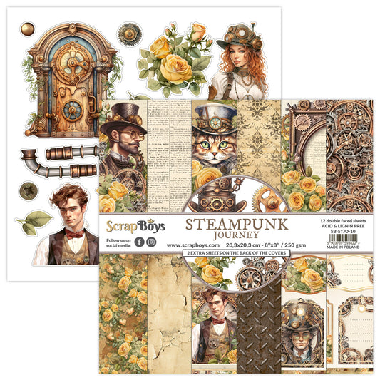 STEAMPUNK JOURNEY  8 X 8IN PAPER PAD 20.3 X 20.3CM STJO - 10