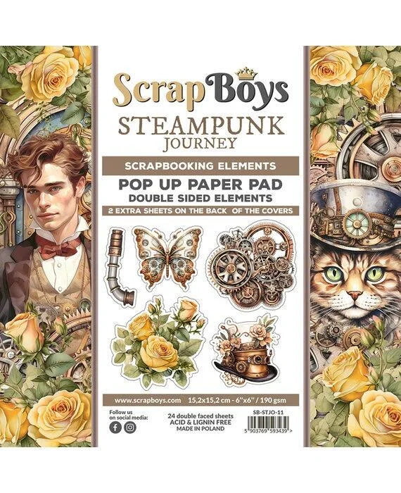 STEAMPUNK JOURNEY POP UP PAPER PAD 6" X 6"  SPJP 11