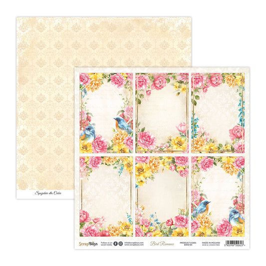 BIRD ROMANCE 12 X 12 SINGLE PAPER SHEET 10PK BIRO- 05