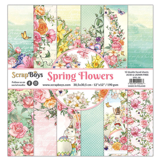 SPRING FLOWERS 12 X 12 PAPER SET SPFL- 08