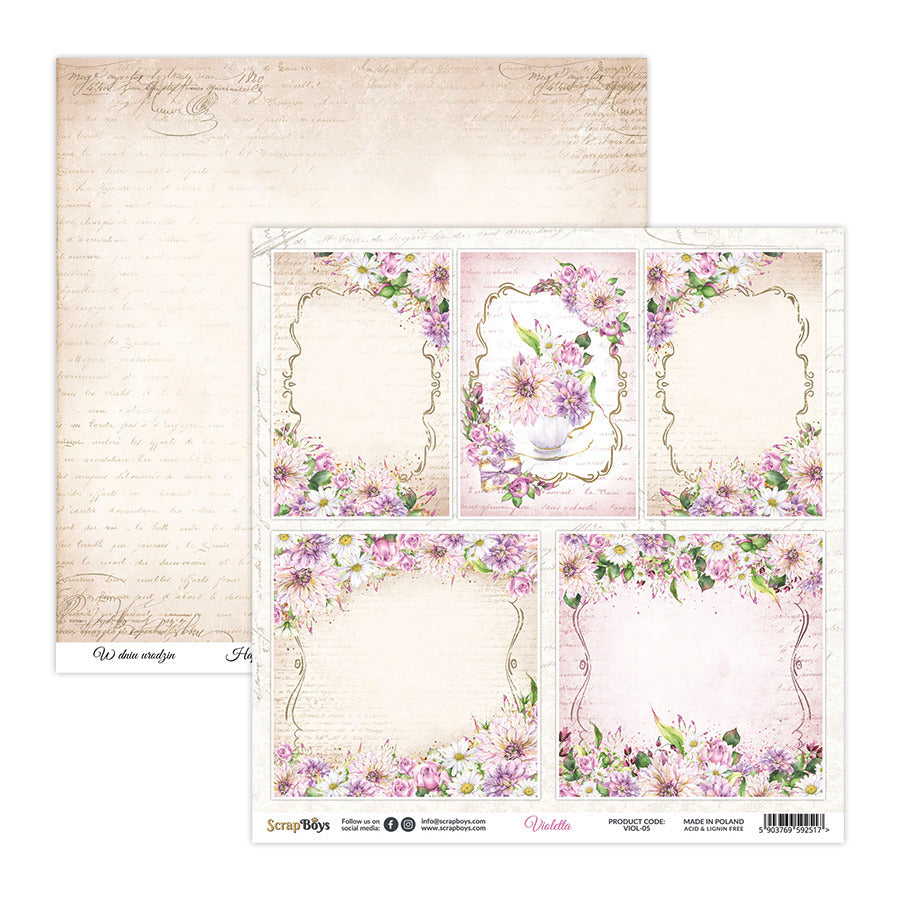 VIOLETTA 12 X 12 SINGLE PAPER SHEET 10PK VIOL- 05