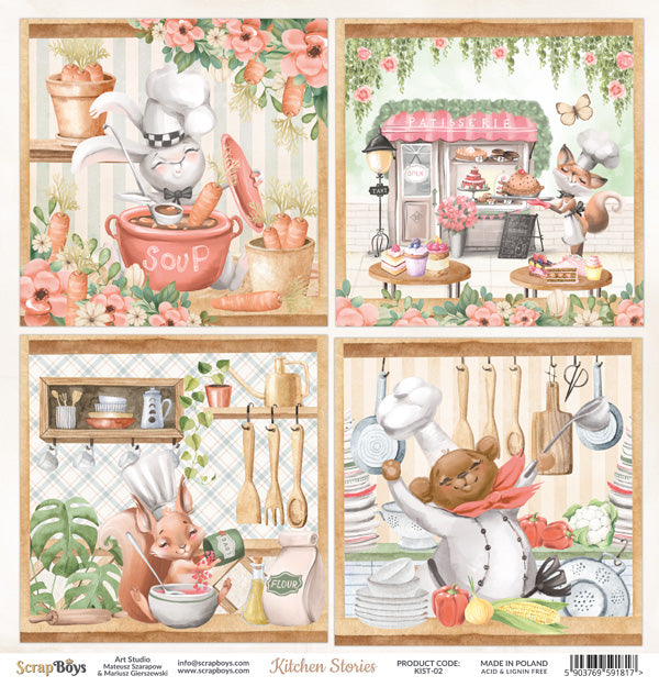 KITCHEN STORIES 12X12 SINGLE PAPER SHEET 10PK KIST-02